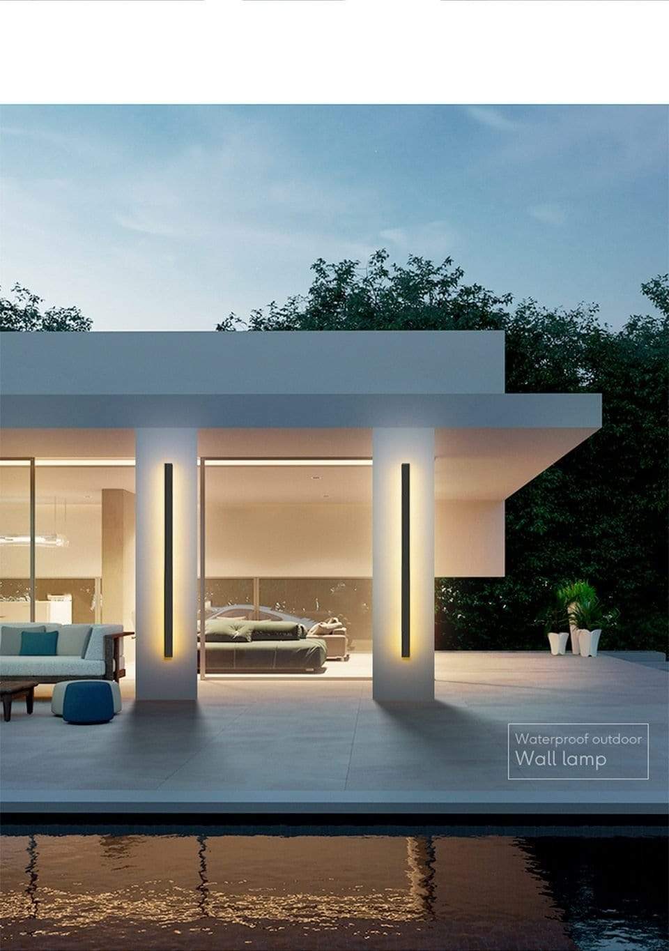 LED Outdoor Long Wall Lamp Bowlift
