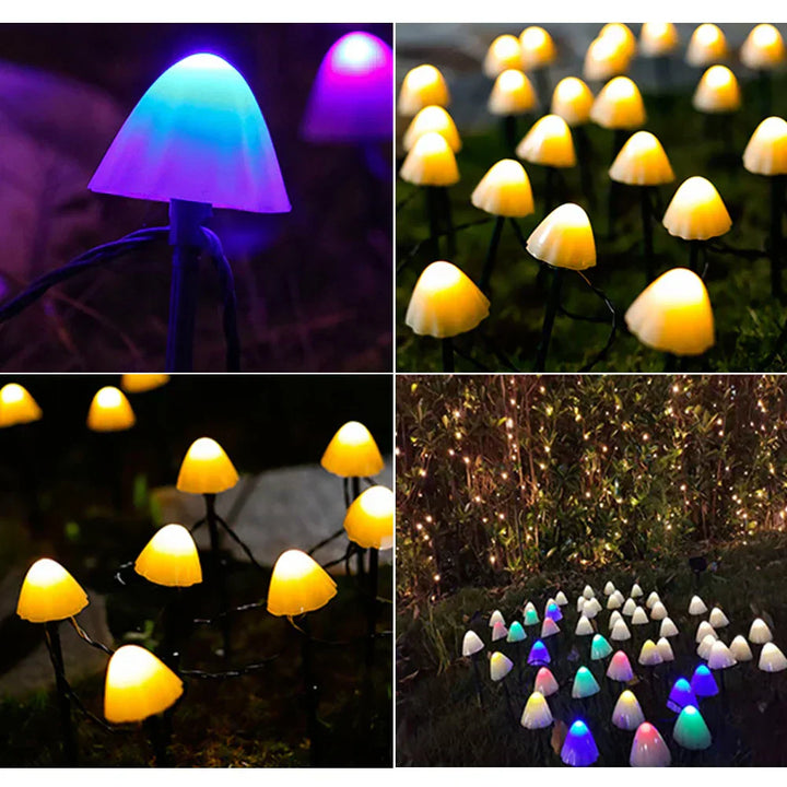 BowLift | Luminous Fungi: Solar-Powered Garden String Lights – Weatherproof LED Lawn Lamps for Outdoor Decor