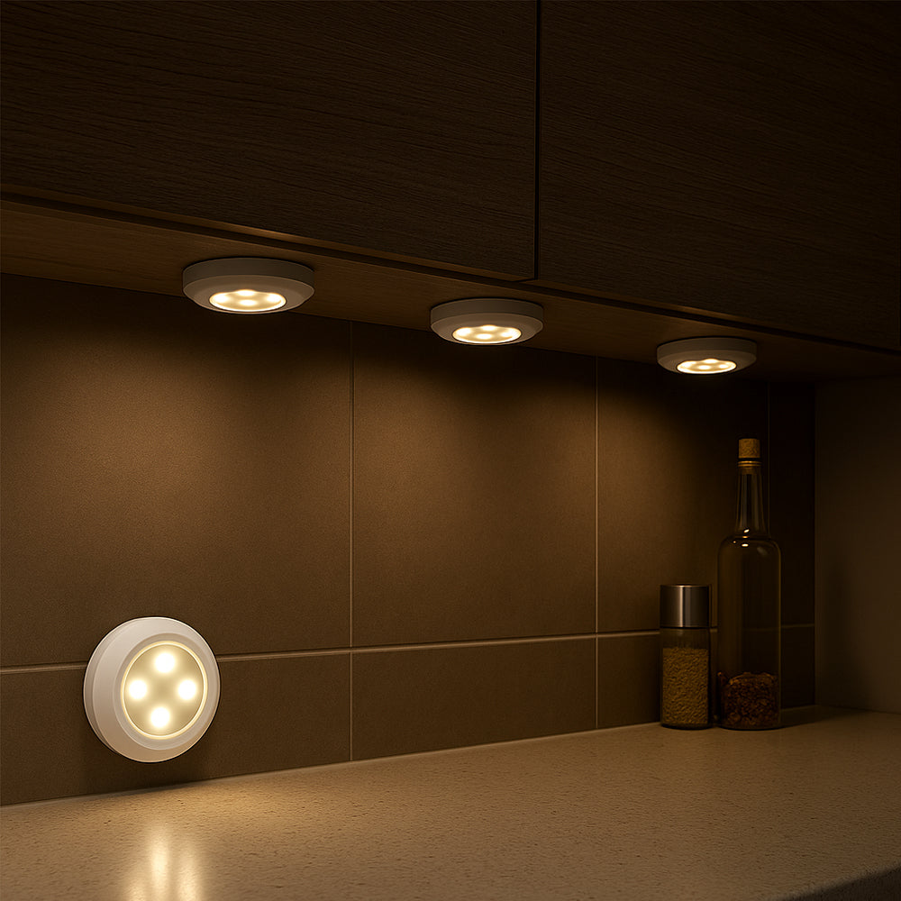 LED Spot (round) 3 pcs. incl. remote control | Bowlift