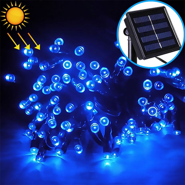 BowLift | 200 LEDs Outdoor Waterproof Christmas Festival Decoration Solar Lamps String Lights, Length: 22m (Blue)