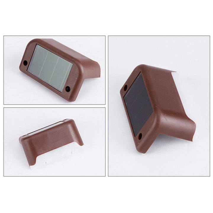 BowLift | 12 PCS Solar Powered LED Outdoor Step Light IP65 Waterproof Garden Lamp, Warm White Light (Brown)