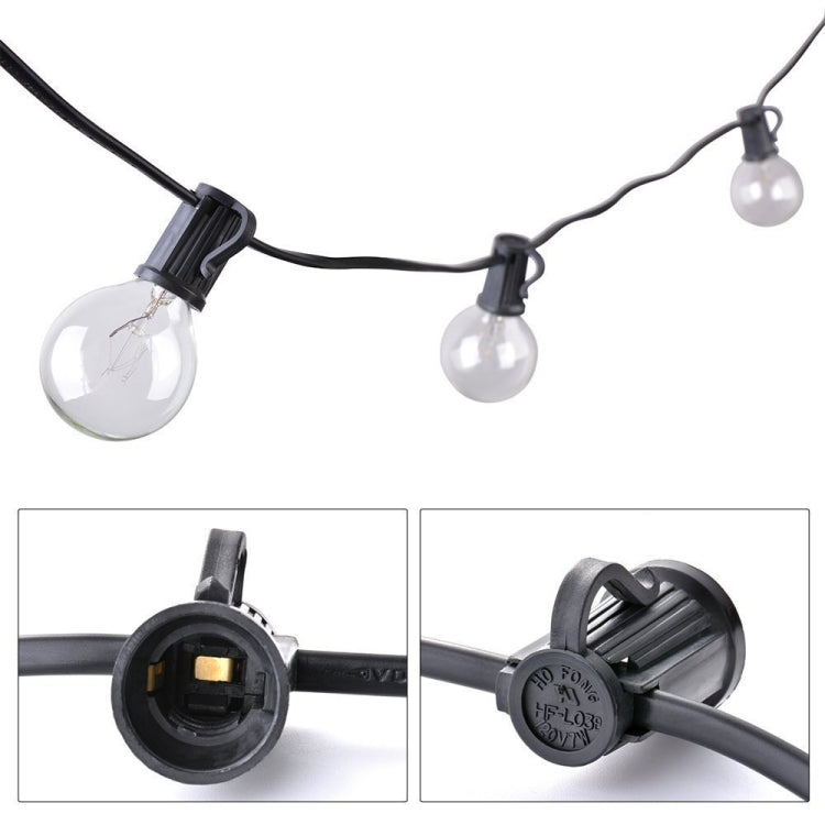 BowLift | G40-EU-25 G40 7.6m 175W E12 IP44 waterproof Retro Filament light bulbs string, 25 light bulbs LED decorative lamp for garden, construction, bar, party, wedding, AC 220V, EU plug (Warm White)