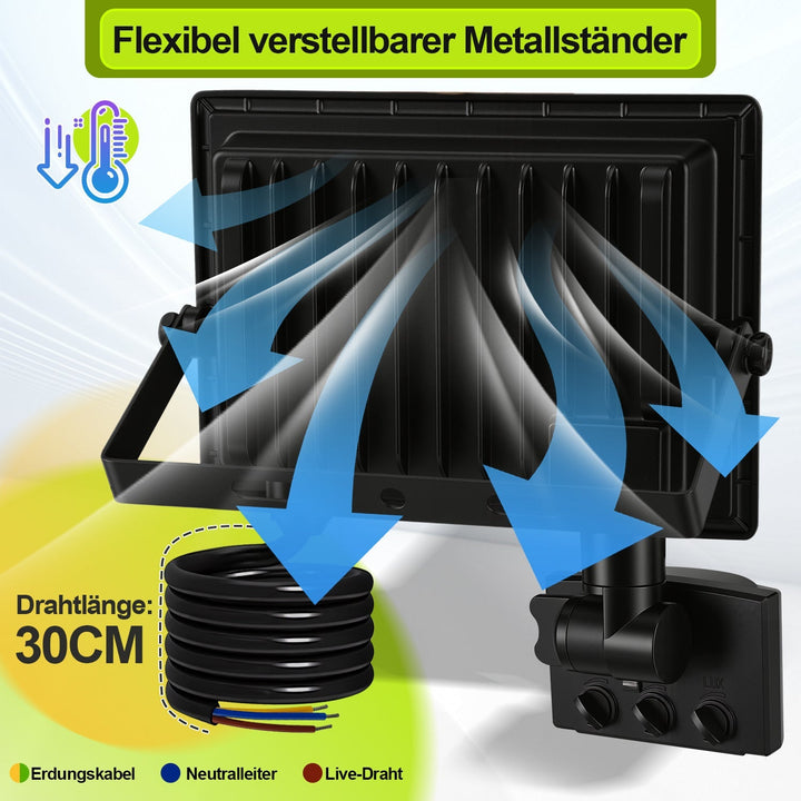 LED Floodlight with Motion Sensor Cool White 10W-100W (no plug) | Bowlift