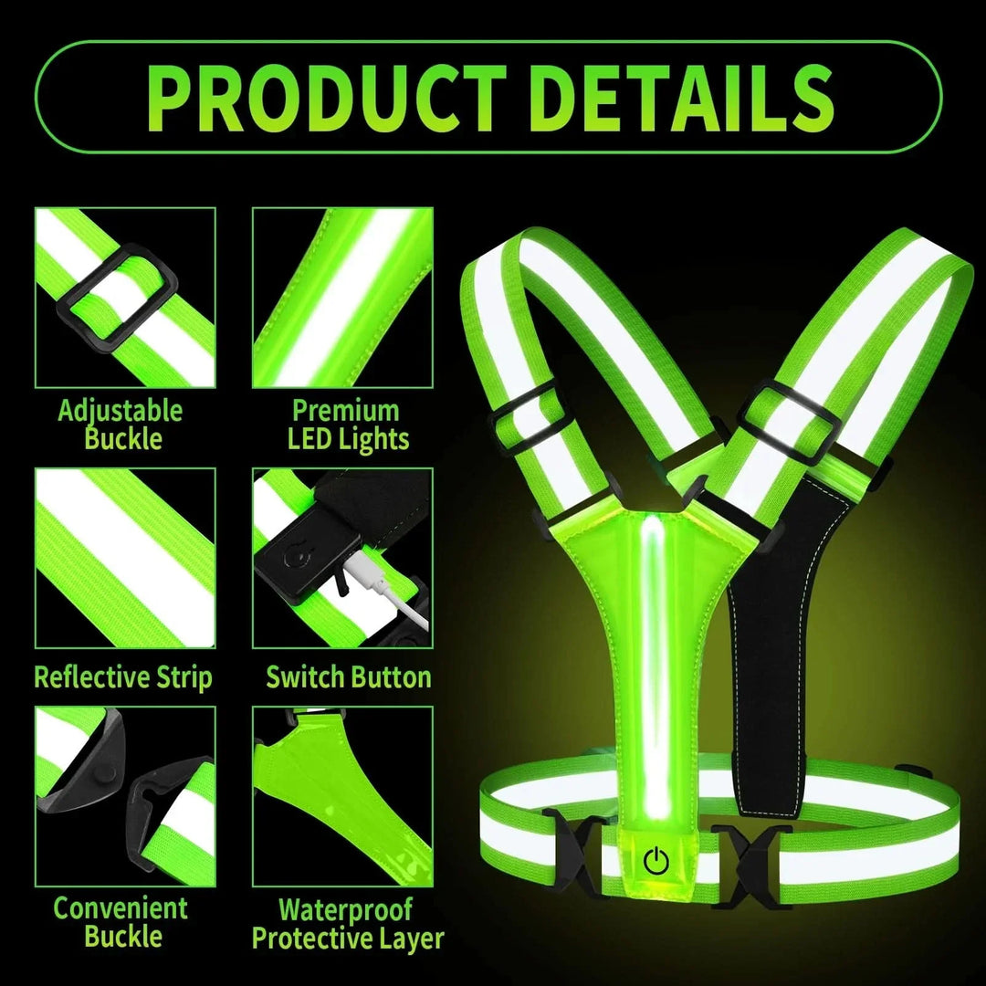 BowLift | Rechargeable LED Running Vest with 360° Reflective Visibility