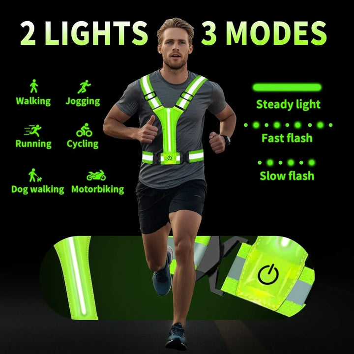 BowLift | Rechargeable LED Running Vest with 360° Reflective Visibility