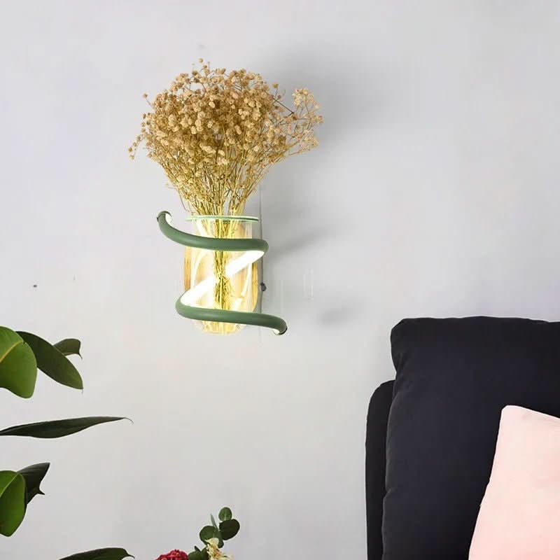 BowLift | LED Wall Vase Lamp made of Wood & Aluminum for Stylish Outdoor Areas