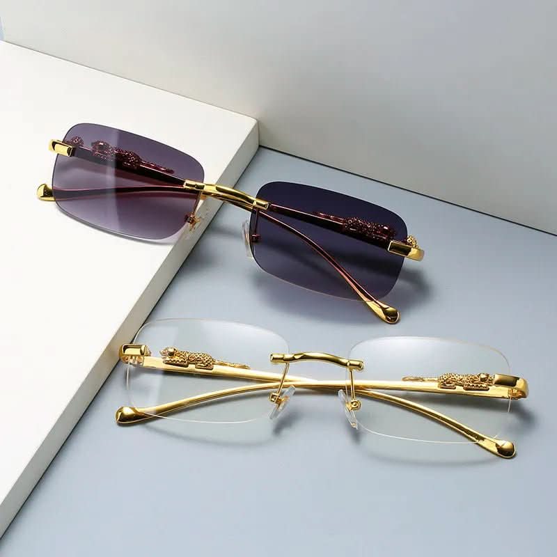 BowLift | Rimless Leopard Head Sunglasses with UV400 Protection