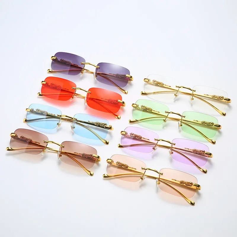 BowLift | Rimless Leopard Head Sunglasses with UV400 Protection
