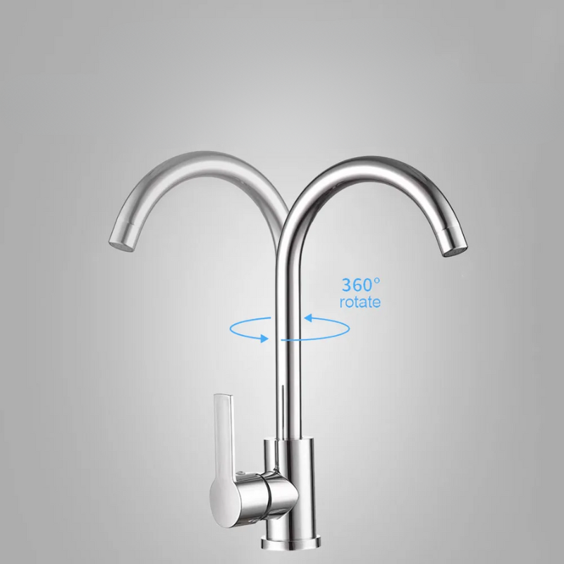 Chrome faucet with single lever mixer – High-quality faucet for sinks, easy to clean, durable and simple installation for modern kitchens | Bowlift