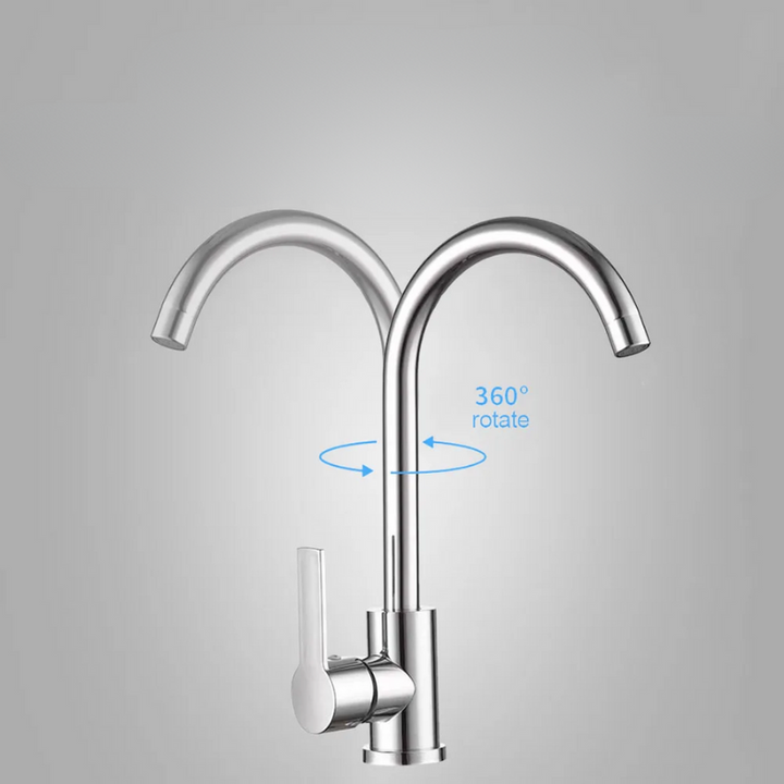 Chrome faucet with single lever mixer – High-quality faucet for sinks, easy to clean, durable and simple installation for modern kitchens | Bowlift