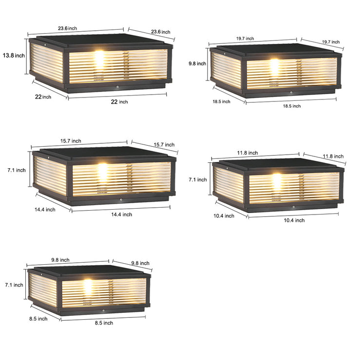 BowLift | Decorative Post Lamp with Square Glass Shade