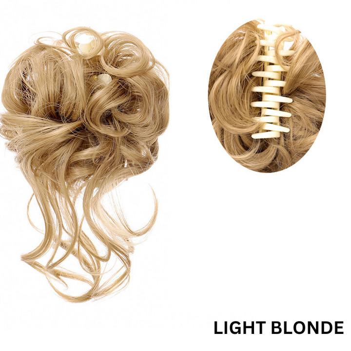 Messy Bun Hair Wavy Curly with Claw Clip Super Natural Look Bowlift