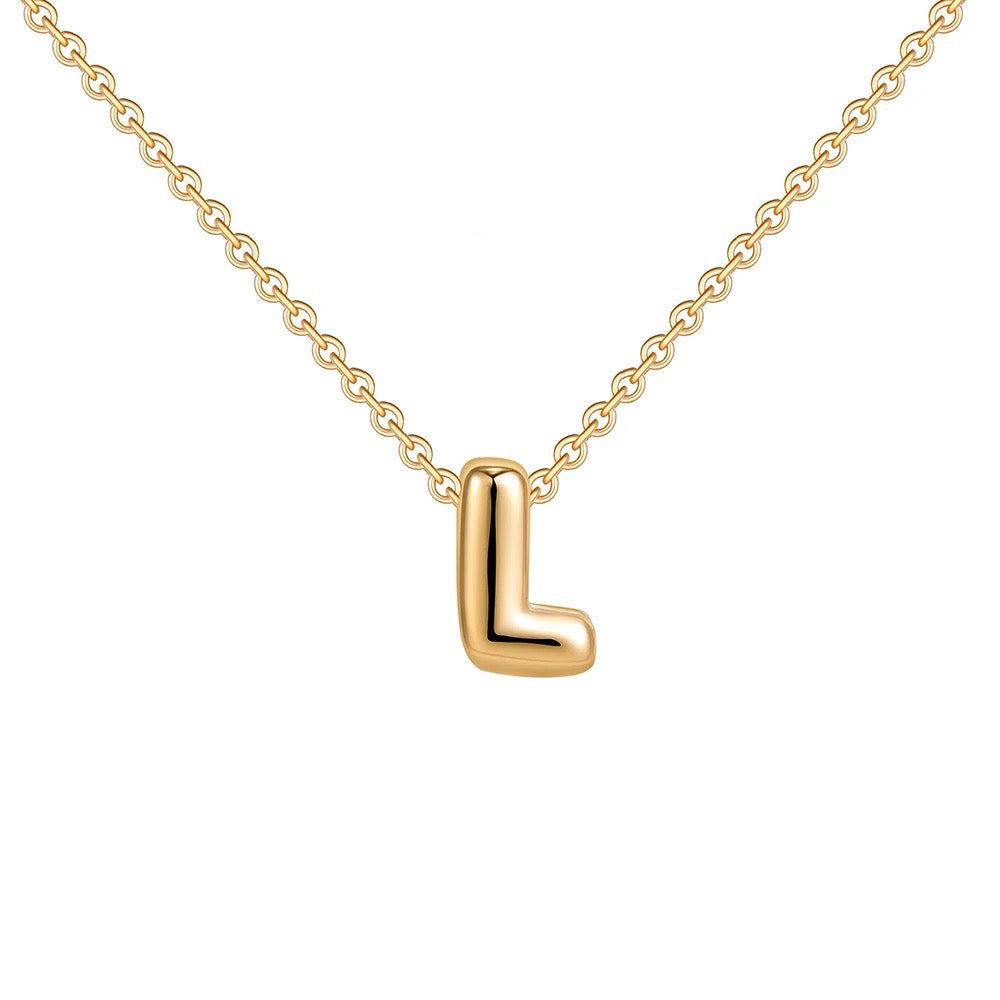 BowLift | Dainty Bubble Letter Initial Necklace