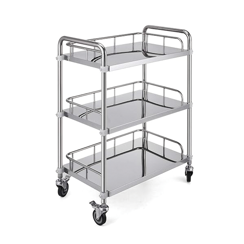 BowLift | Lab Rolling Cart 3 Shelves Shelf Stainless Steel Rolling Cart Catering Dental Utility Cart Commercial Wheel Dolly Restaurant Dinging Utility Services