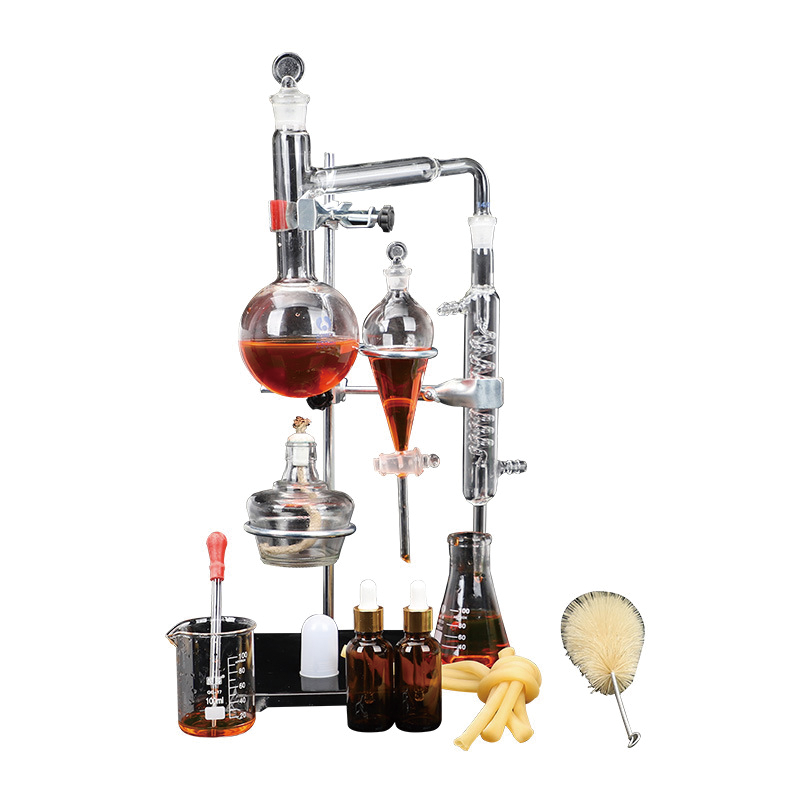 BowLift | Labware Set 500ml Essential oil Extraction Distillation Apparatus Water Distiller Purifier Glassware Kits Hydrosol, Home Distillation kit