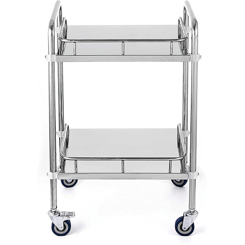 BowLift | Medical Cart, 2 Layer Medical Utility Cart with 360° Rotate, 24''Lx16''Wx34''H, Lab Rolling Cart