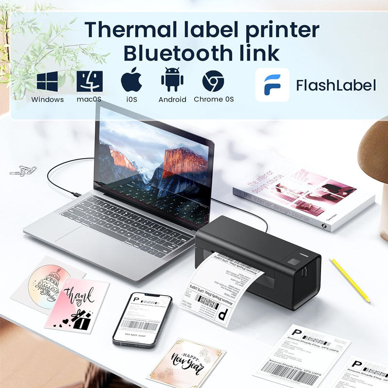 BowLift | Label Printer for small business 4x6 Bluetooth thermal printer 300mm/s desktop printer labels maker