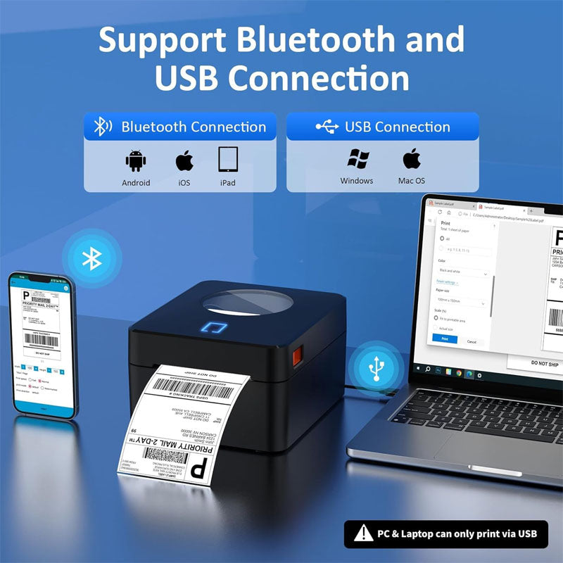 BowLift | Label Printer  4x6 Bluetooth Thermal Label Printer with Automatic Label Recognition for Shipping Packages