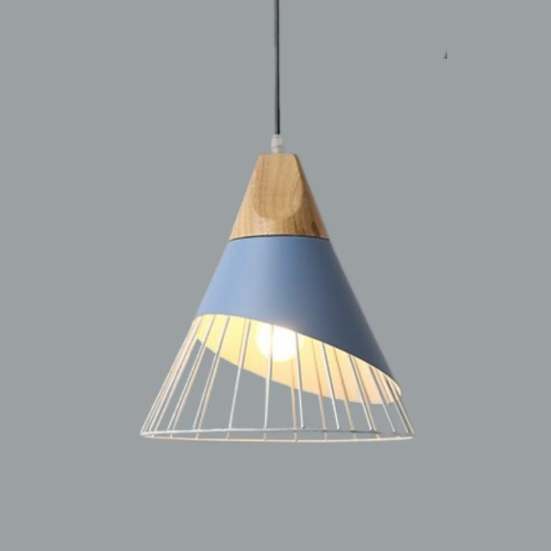 BowLift | Modern Industrial Pendant Light in Scandinavian Style – Wood & Metal