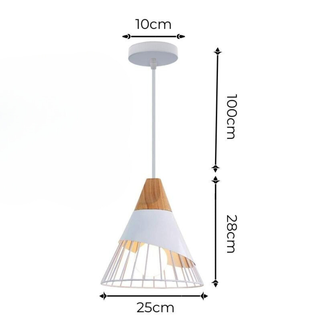 BowLift | Modern Industrial Pendant Light in Scandinavian Style – Wood & Metal