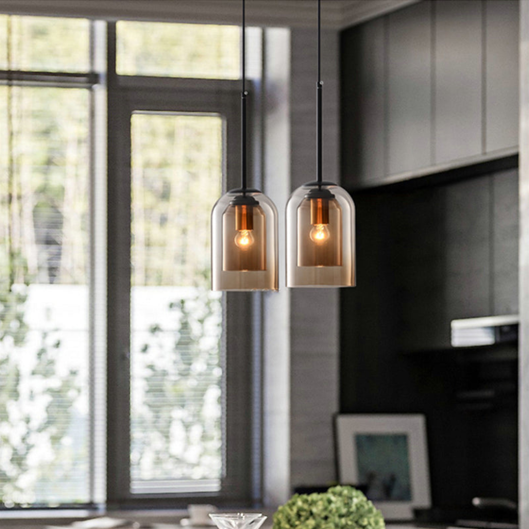 LuxeBeam Light - Modern Pendant Light made of douBowlifte glass | Bowlift