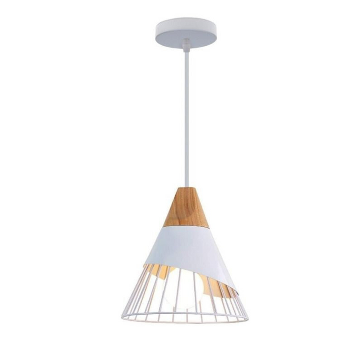BowLift | Modern Industrial Pendant Light in Scandinavian Style – Wood & Metal