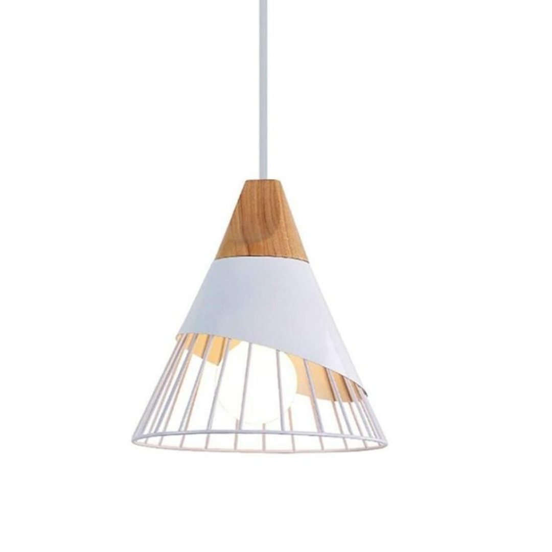 BowLift | Modern Industrial Pendant Light in Scandinavian Style – Wood & Metal