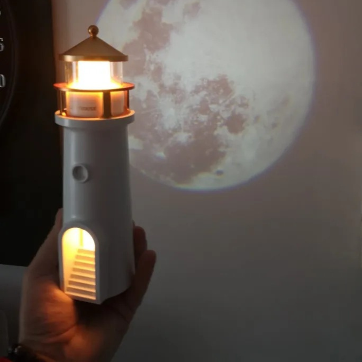 BowLift | Moon Night Lamp with 3D Projection and Lantern Glow – Ideal for Bedroom, Remote Control, USB-C Battery