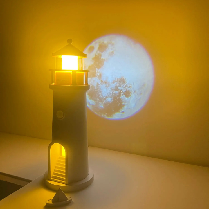BowLift | Moon Night Lamp with 3D Projection and Lantern Glow – Ideal for Bedroom, Remote Control, USB-C Battery