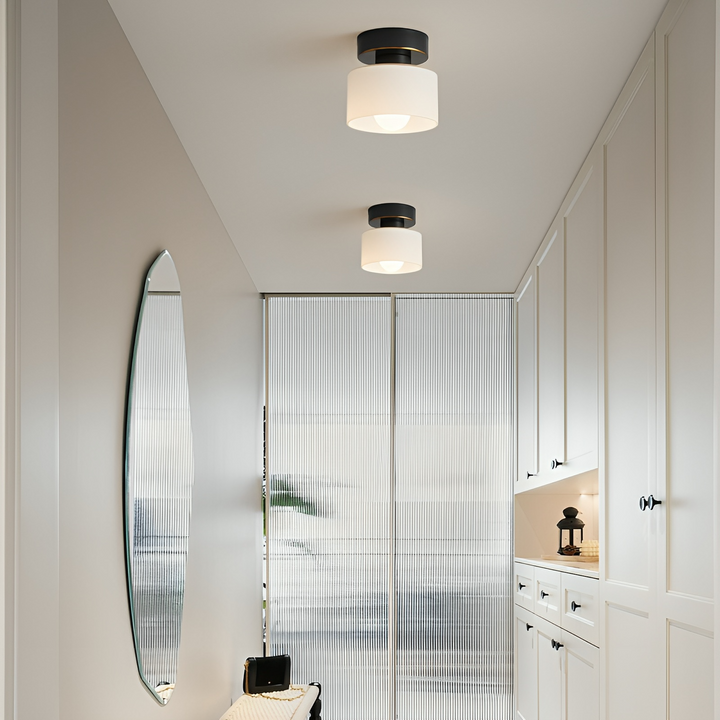 BowLift | Bauhaus LED Ceiling Lamp in Gold Finish – Modern Ceiling Lamp for Living Room and Bedroom
