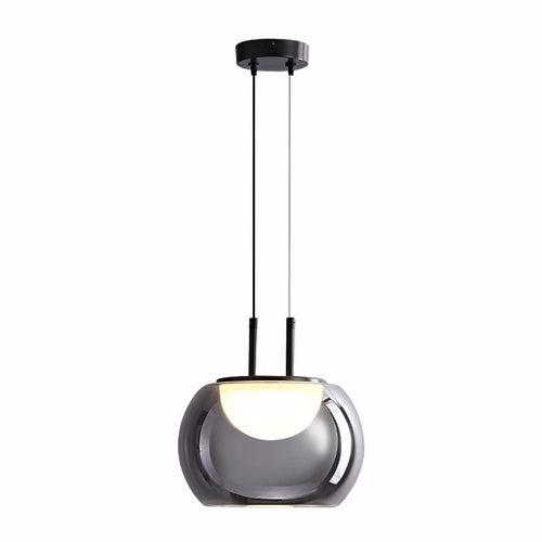 BowLift | Grenold Pendant Lamp with Height Adjustment – Elegant LED Lamp for Living Room and Dining Room, Metal-Glass, Modern Design