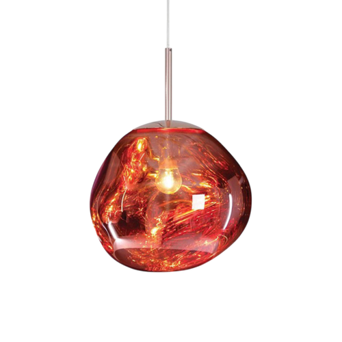 BowLift | MELT GLASS Hanging Lamp with Height Adjustment – Modern Lamp for Living Room and Dining Room, Elegant Glass Lamp over Table