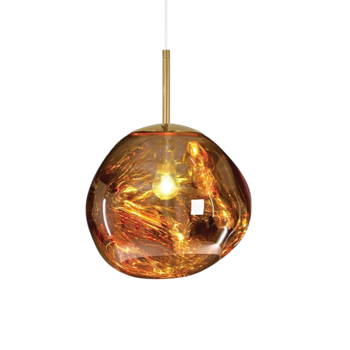 BowLift | MELT GLASS Hanging Lamp with Height Adjustment – Modern Lamp for Living Room and Dining Room, Elegant Glass Lamp over Table