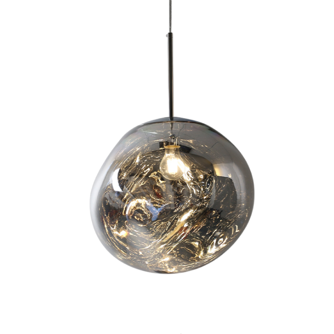 BowLift | MELT GLASS Hanging Lamp with Height Adjustment – Modern Lamp for Living Room and Dining Room, Elegant Glass Lamp over Table