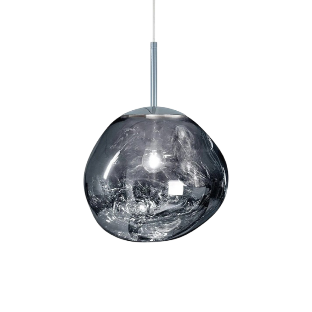 BowLift | MELT GLASS Hanging Lamp with Height Adjustment – Modern Lamp for Living Room and Dining Room, Elegant Glass Lamp over Table