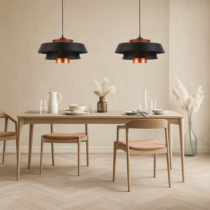 BowLift | Retro Hanging Pot Lamp with Height Adjustment – Metal Lamp for Living Room and Above Table in Industrial Style
