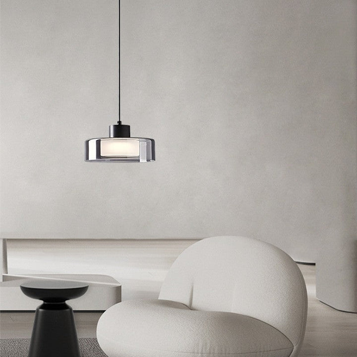 BowLift | Hanging Glass Lamp with Height Adjustment – Elegant Lamp for Dining Room and Living Room, Spherical Shape, Warm LED Light