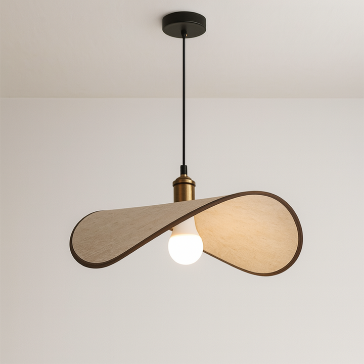 BowLift | Wabi Sabi Pendant Lamp with Warm LED Light, Adjustable Height, Perfect Lamp for Living Room and Over Table