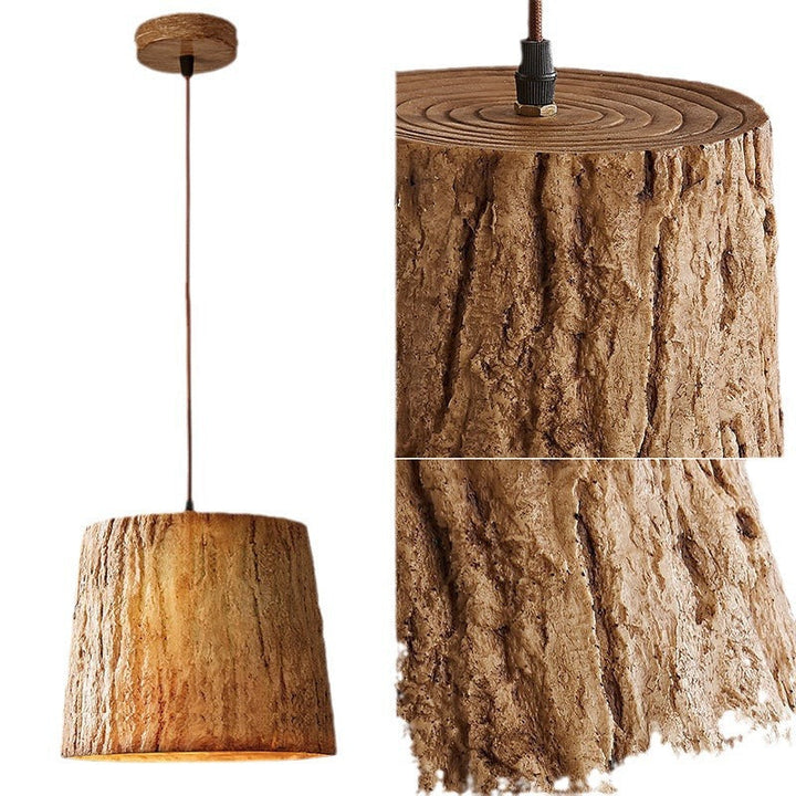 BowLift | Wooden LED Pendant Lamp, Adjustable Height – Lighting for Living Room, Rustic Lamp Over Table