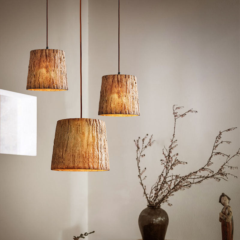 BowLift | LED Wooden Hanging Lamp for Living Room and Dining Room – Rustic Design, Adjustable Height, Perfect Above the Table