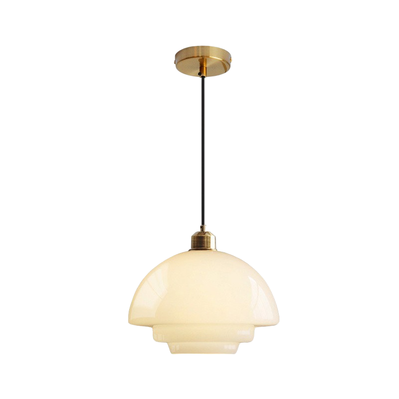 BowLift | White Milk Glass Hanging Lamp for Kitchen and Dining Room – Modern Design, LED Lighting, Perfect Above the Table