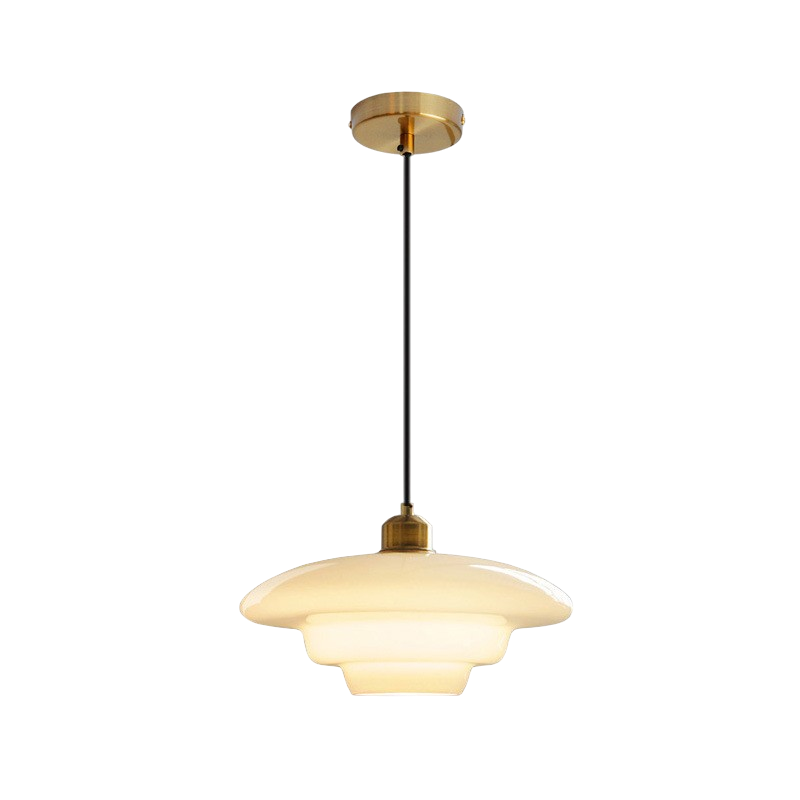 BowLift | White Milk Glass Hanging Lamp for Kitchen and Dining Room – Modern Design, LED Lighting, Perfect Above the Table