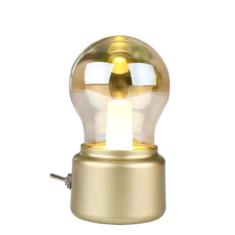 VintageGlow Wireless Industrial Nightstand Lamp Bowlift