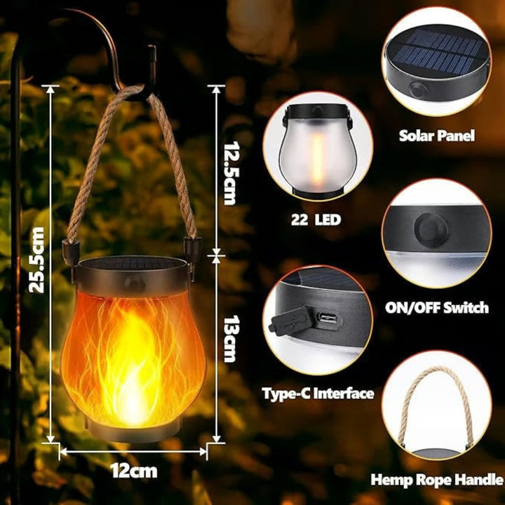 BowLift | Centerpieces Solar Light Waterproof Lantern Flickering Garden Lamp