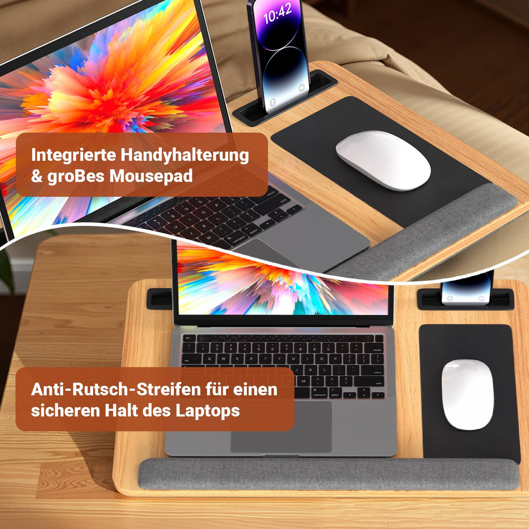 Laptop cushion ergonomic laptop table with wrist rest & padded | Bowlift