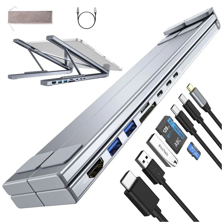 BowLift | Foldable laptop stand with 8-in-1 hub – For tech enthusiasts & fast charging fans