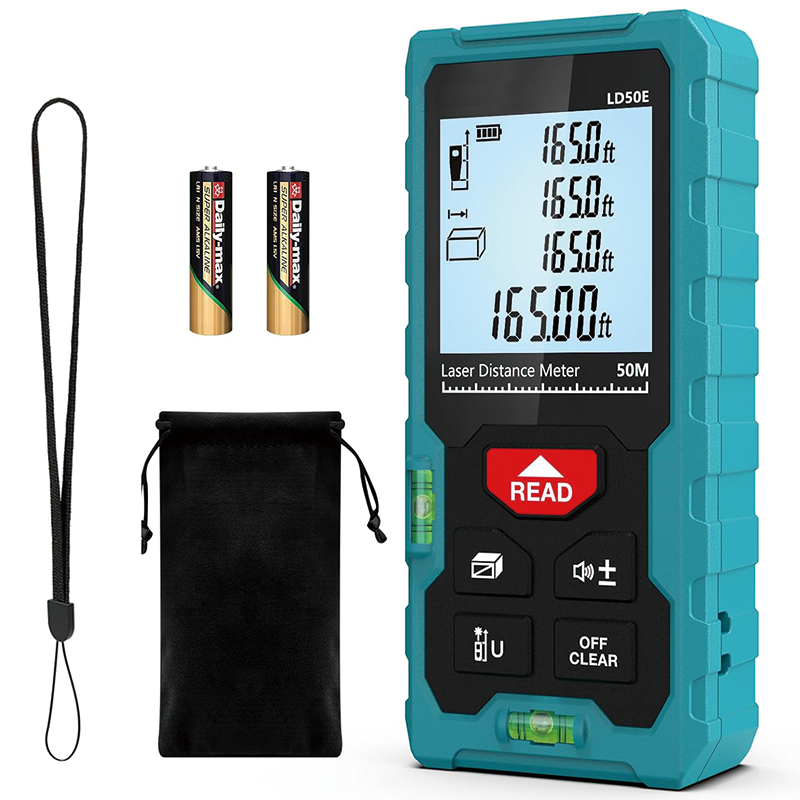 BowLift | Laser Measure, 165 ft , ft/m/in Switching , Laser Tape Measure Compact Laser Measurement Tool with Larger Backlit LCD Display