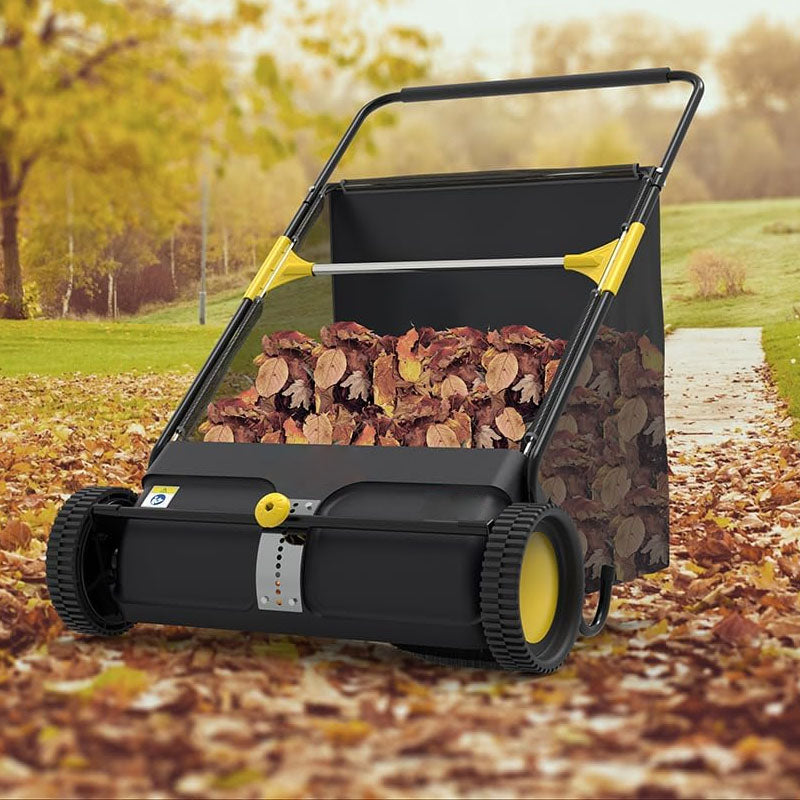 BowLift | Lawn Sweeper 26-Inch Walk-behaind Push Lawn Sweeper Strong Rubber Wheels & Heavy Duty Thickened Steel
