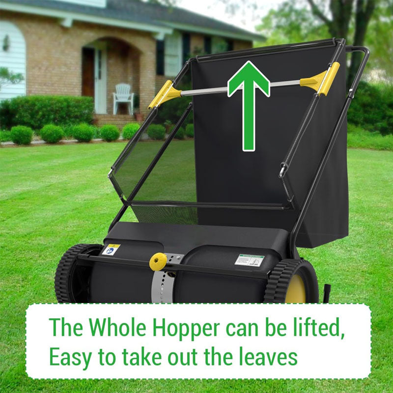 BowLift | Lawn Sweeper 26-Inch Walk-behaind Push Lawn Sweeper Strong Rubber Wheels & Heavy Duty Thickened Steel