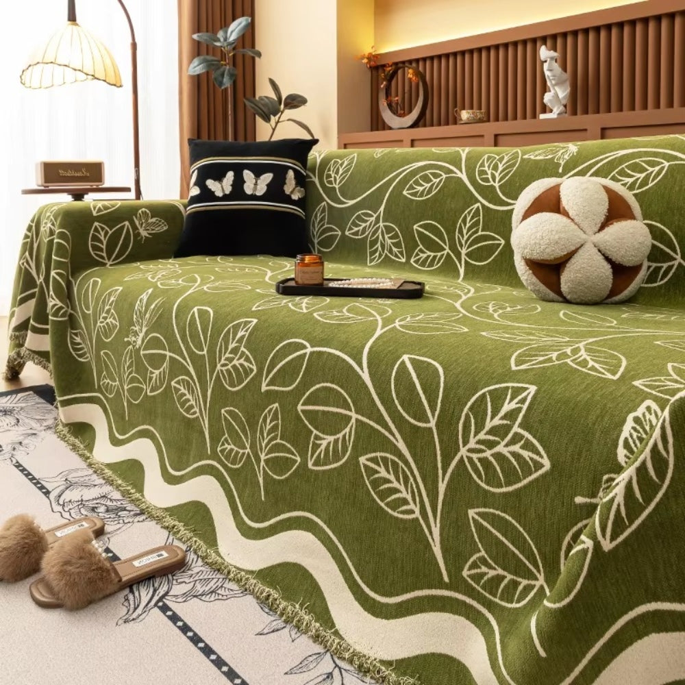 BowLift | Leaf Inspired Luxury Chenille Sofa Cover